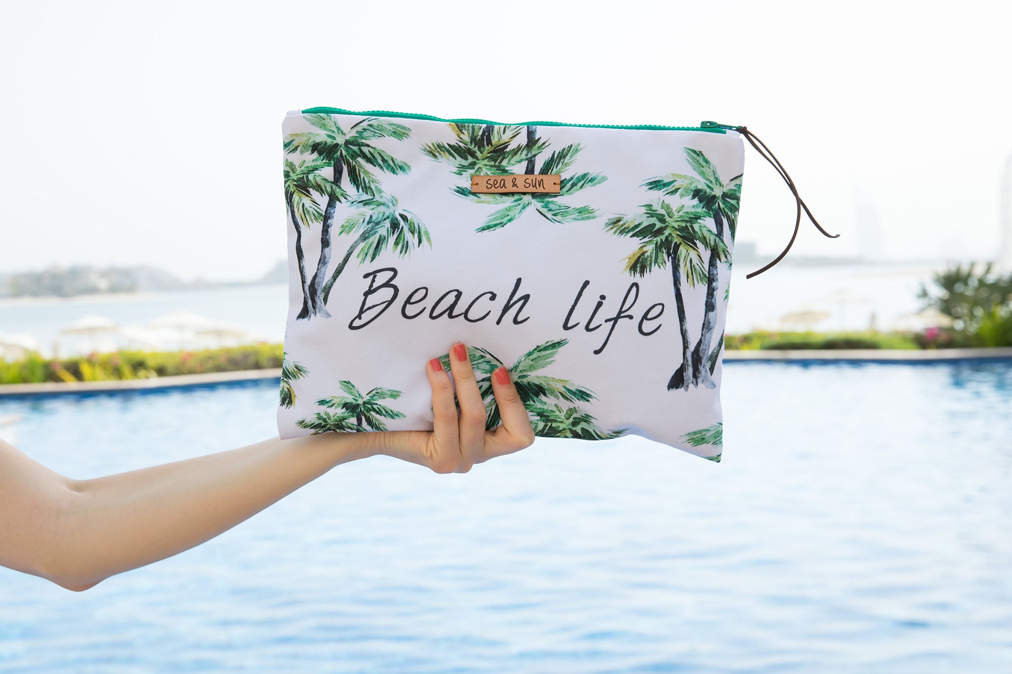 Beach Life Waterproof lined Bag for the Beach, Pool, Travel or Makeup - Kardia