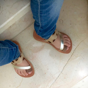 Animal Print Slip On Sandals for Girls - Kardia
