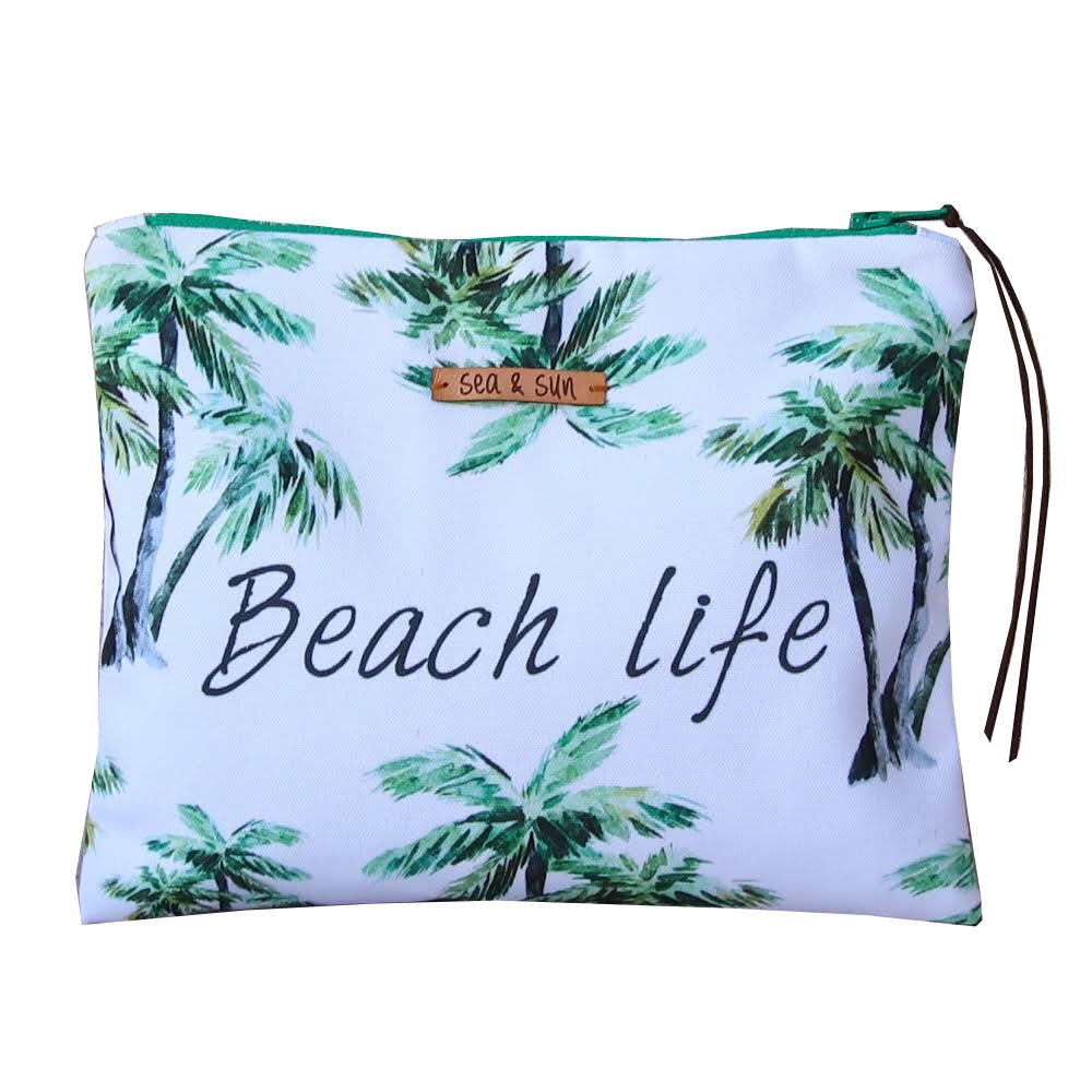 Beach Life Waterproof lined Bag for the Beach, Pool, Travel or Makeup - Kardia