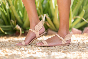 Ermes Winged Leather Sandals - Kardia