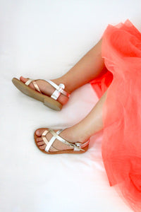 Girls Mini Athena Sandals in Metallic - Kardia