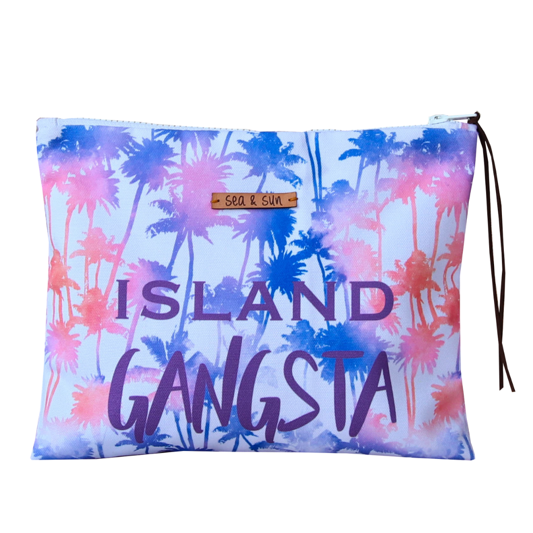 Island Gangsta Waterproof lined Bag for the Beach, Pool, Travel or Makeup - Kardia
