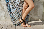 Pasha Sandals in Liquorice Black and Gold Leather - Kardia