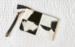 Delilah Clutch in Black and White Ponyhair leather - Kardia