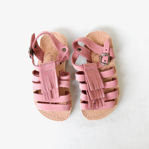 Kids Pink Tassel leather sandals - Size 27 - Kardia